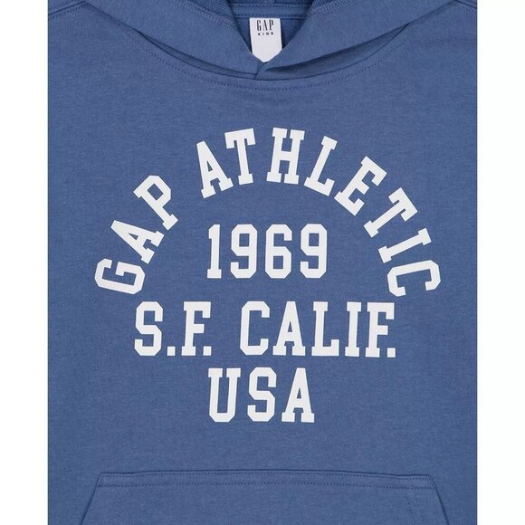 Gap Unisex Kid Size M (8) Blue 1969 San Francisco‎ Logo Hooded Sweatshirt NWT - Picture 5 of 10